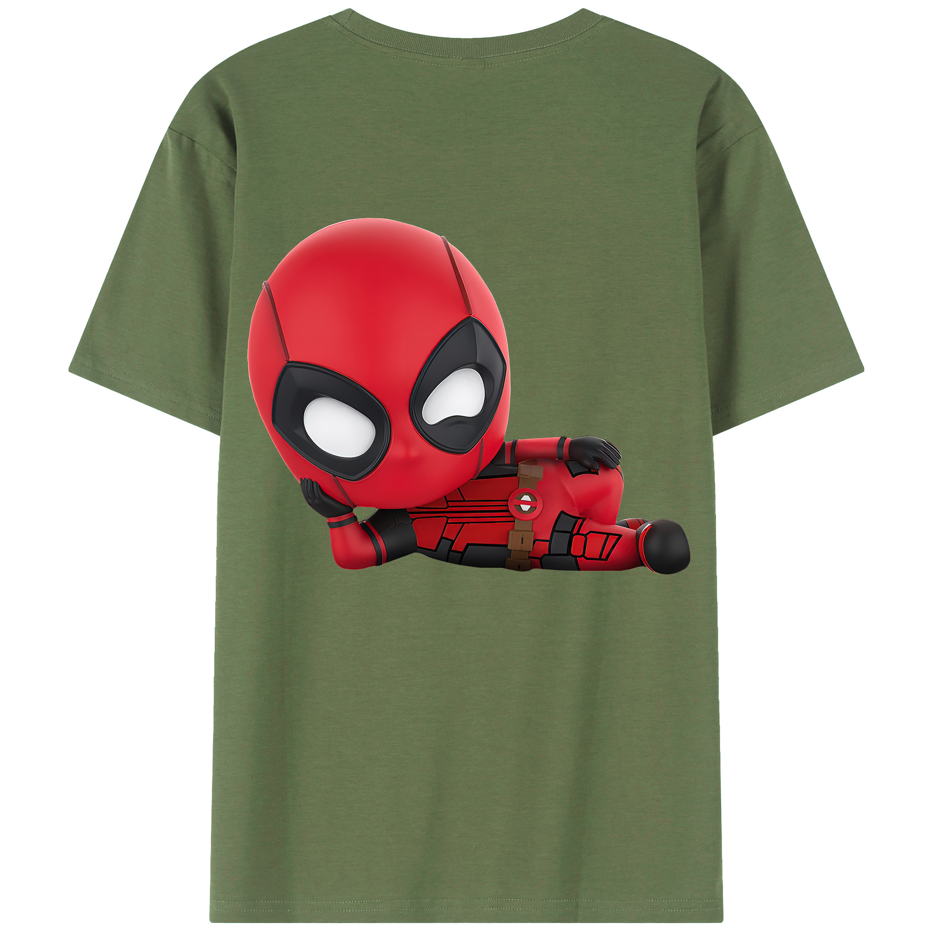 （画像用） Deadpool デッドプール 綿100％ メンズ半袖Tシャツ（バックプリント） 通気性